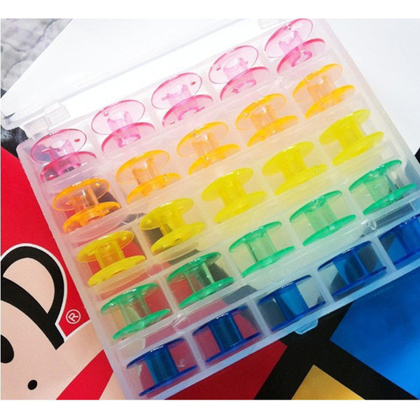 Colorful Empty Bobbins Spool with Clear Storage Case Box - Ecohealthdaily